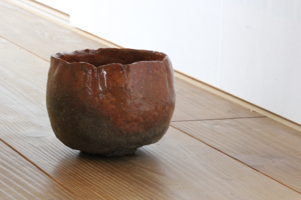 大前悟/乙御前写 赤茶碗（野焼）